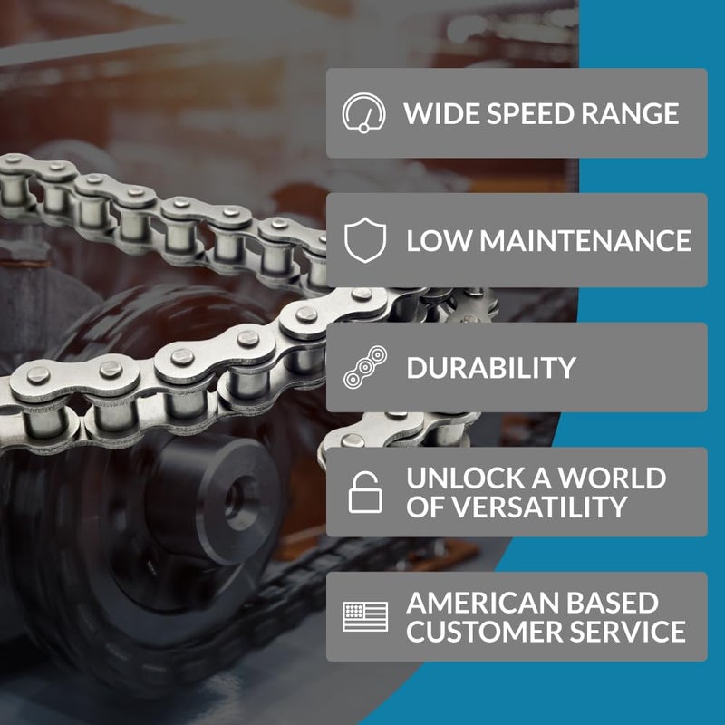 PGN Bearings PGN #41 Roller Chain - 10 Feet + 2 Free Connecting Links - Carbon Steel Chains for Bycicles, Mini Bikes, Motorcycles, Go-Karts, Home and Industrial Machinery - 239 Links - Image 3